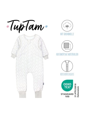 TupTam Baby Schlafsack mit Beinen und Ärmel ganzjährig in beige/weiß