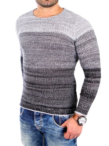 RESLAD Strickpullover Colorblock in schwarz
