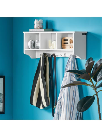 SoBuy Wandgarderobe in Reinweiß - (W) 15 x (H) 23 x (L) 60 cm