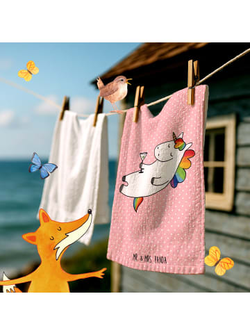 Mr. & Mrs. Panda Handtuch Einhorn Blümchentail ohne Spruch in Rot Pastell