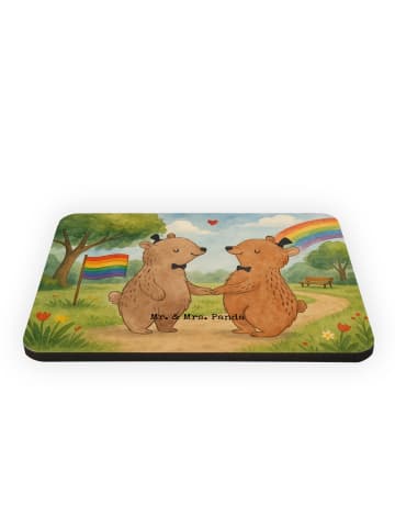 Mr. & Mrs. Panda Magnet Bären Gay Pride Design ohne Spruch in Weiß