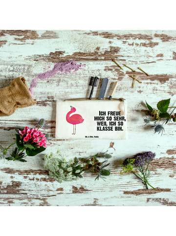 Mr. & Mrs. Panda Schminktasche Flamingo Stolz mit Spruch in Weiß