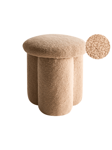 Beliani Pouf CARRINGTON in Beige - (W) 40 x (H) 45 x (L) 40 cm