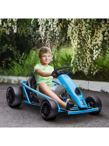HOMCOM Kinder Elektroauto Gokart 8-12 Jahre Blau