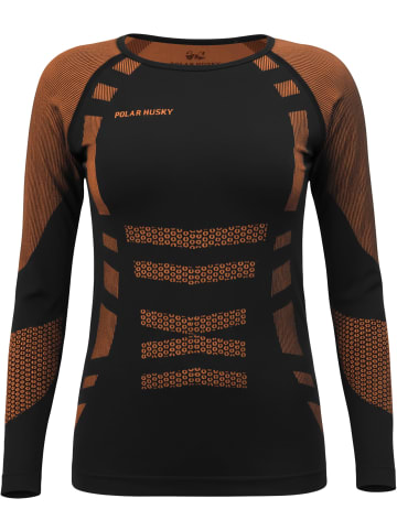 Polar Husky 1x Thermooberteil Thermoshirt langarm für Damen und Herren Super Active Ride in Orange