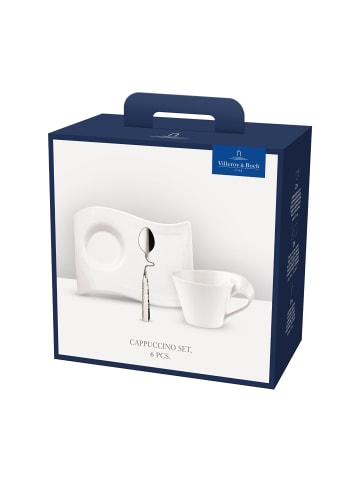 Villeroy & Boch 6-tlg. Cappuccino-Set NewWave in Weiß – 150 ml in weiß