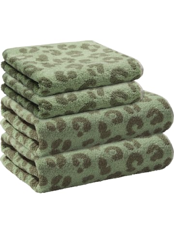 Erwin Müller Frottier, Jacquard Frottier-Set 4-teilig in jade-oliv
