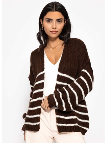 SASSYCLASSY Offener Grobstrick-Cardigan in Pink