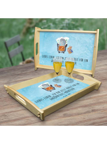 Mr. & Mrs. Panda Tablett Pinguin & Maus Wanderer mit Spruch in Eisblau