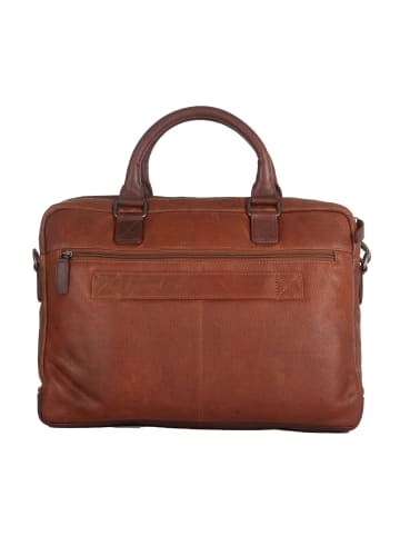 mh michael heinen Leather Bag, Aktentasche,  Messenger-Bag, in Tan & Dark Brown