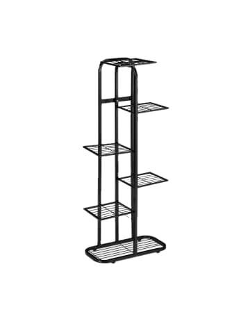 relaxdays Blumentreppe in Schwarz - (B)44 x (H)107 x (T)24 cm