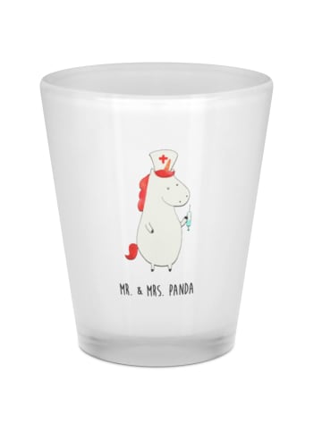 Mr. & Mrs. Panda Schnapsglas Einhorn Krankenschwester ohne Spruch in Transparent