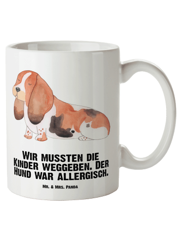 Mr. & Mrs. Panda Tasse Hund Basset Hound mit Spruch in Weiß