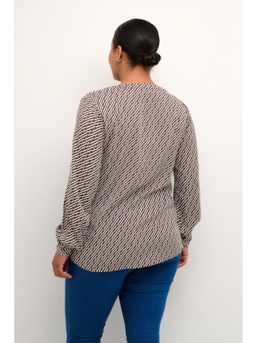 KAFFE curve Langarm-Bluse KCkennie in Java Vintage/Letter Print