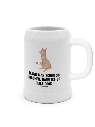 Mr. & Mrs. Panda Humpen Alpaka Blume mit Spruch in Weiß