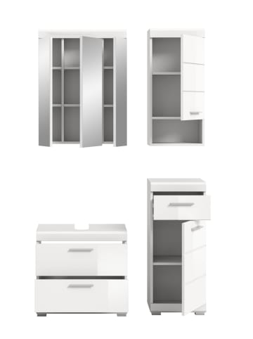 ebuy24 Badmöbelset Scout (4-teilig) Weiß 112 x 34 cm