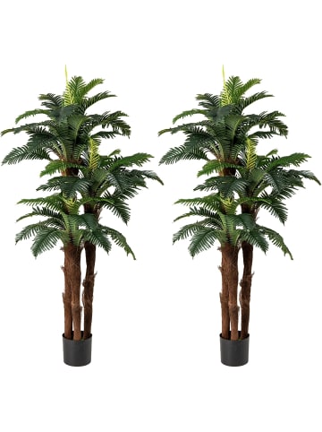 COSTWAY 190cm Kunstpflanzen 2er Set in Grün