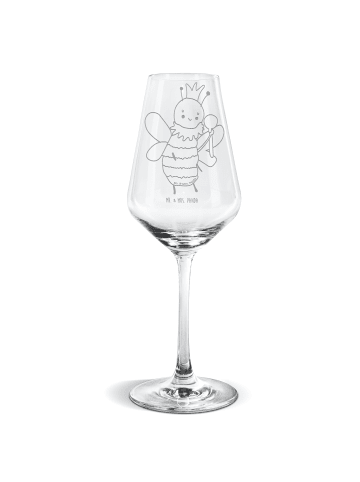 Mr. & Mrs. Panda Weißwein Glas Biene König ohne Spruch in Transparent