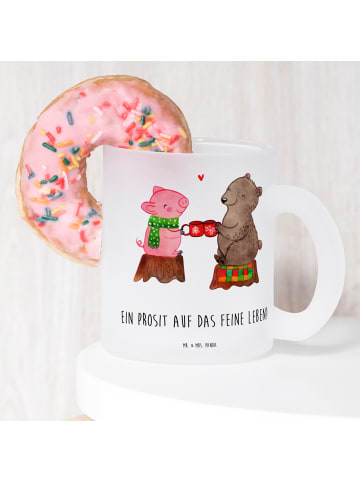 Mr. & Mrs. Panda Teetasse Glühschwein Sause mit Spruch in Transparent