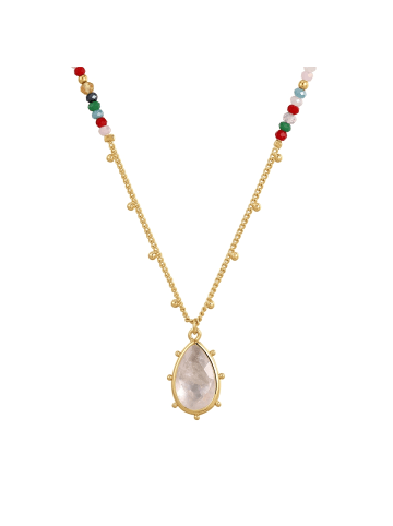Yokoamii Kette aus Messing mit Quarzkristall in gelbgold