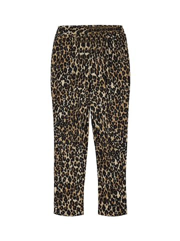Vero Moda Legere Leinen Stoffhose Casual Schlupf Hose Ankle Pants in Braun