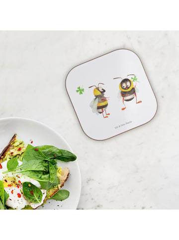 Mr. & Mrs. Panda Untersetzer für Gläser Hummeln Kleeblatt ohne S... in Weiß