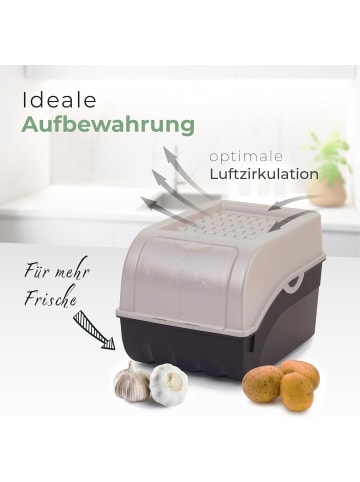 Novaliv Kartoffel Aufbewahrungsbox | 2x klein 3,5L | PERLMUT Weiss | Zwiebelbo in Weiß