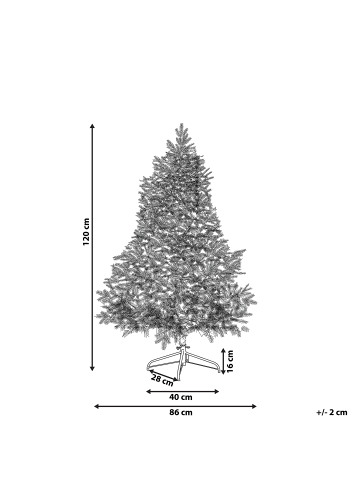 Beliani Weihnachtsbaum TATLOW in Grün/Weiß - (W) 86 x (H) 120 x (L) 86 cm