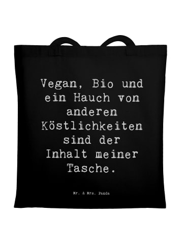 Mr. & Mrs. Panda Jutebeutel Spruch Tragetasche Veganeien mit Spruch in Schwarz
