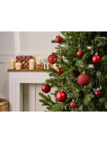 Beliani 100er-Set Weihnachtsbaumkugeln VANERN in Rot/Gold