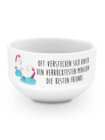 Mr. & Mrs. Panda Müslischale Einhorn Sekt mit Spruch in Weiß