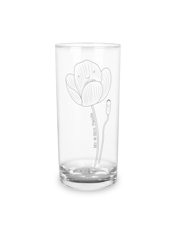 Mr. & Mrs. Panda Wasserbecher Blume Mohnblume ohne Spruch in Transparent