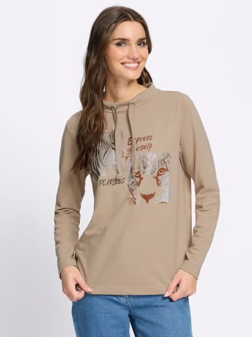 Sieh an! Sweatshirt in beige-schoko