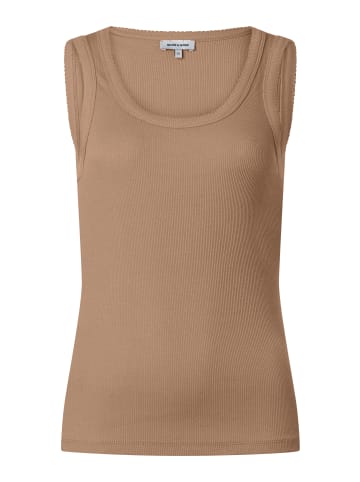 More & More schmales Tank-Top, gerippt in brown