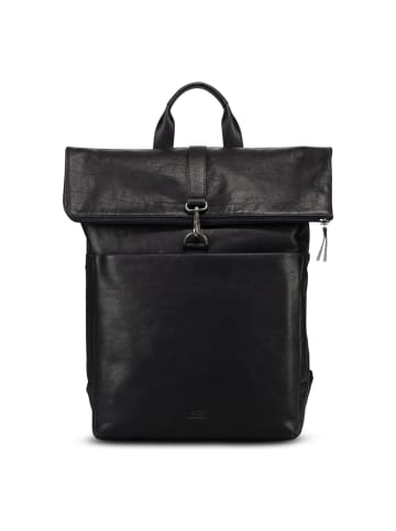 Jost Glasgow Daypack RFID Schutz Leder 42 cm Laptopfach in black