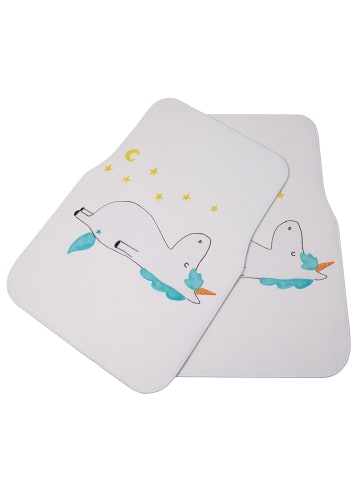 Mr. & Mrs. Panda Fußmatte Auto Einhorn Sternenhimmel ohne Spruch in Weiß