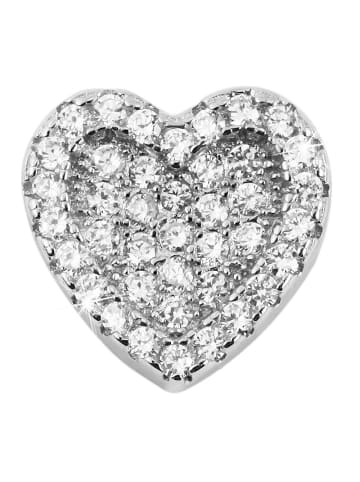 Adeliás Damen Anhänger – Herz Herzanhänger aus 925 Silber mit Zirkonia in silber