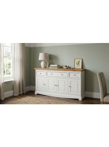 Feldmann-Wohnen Kommode Belluno Elegante Kiefer Natur gebeizt / weiß lackiert 167 / 45 / 85cm