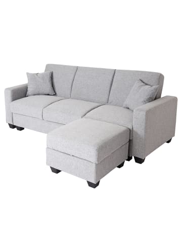 MCW Sofa H47, Stoff/Textil hellgrau