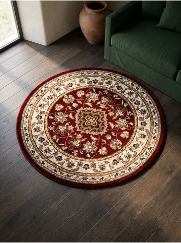 KADIMA DESIGN Kurzflor-Teppich Pflegeleicht GLAZERT Floral Strapazierfähig in Rot