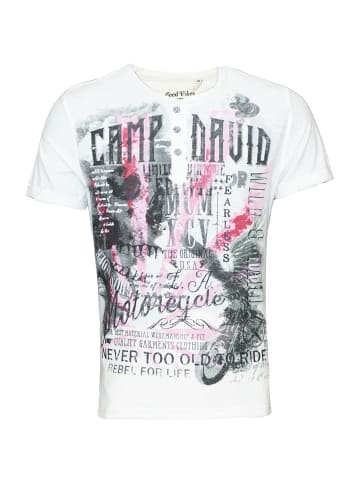 CAMP DAVID  T-Shirt 'Road Rebel' in weiß