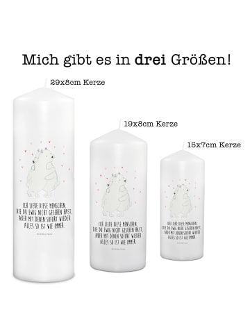 Mr. & Mrs. Panda Weihnachtskerze Eisbär Umarmen mit Spruch in Weiß