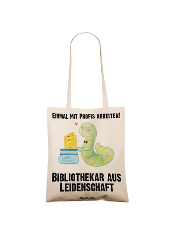 Mr. & Mrs. Panda Stofftasche Baumwolle Bibliothekar Leidenschaft... in Creme