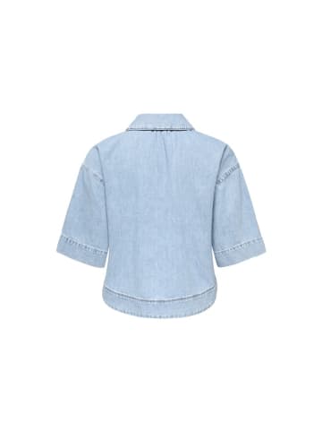 ONLY Halbarmbluse in Light Blue Denim