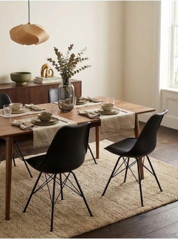 KADIMA DESIGN Skandinavische Esszimmerstühle, 2er Set, Samt oder Kunststoff in Schwarz