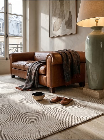 KADIMA DESIGN Kurzflorteppich Geometrisch Antirutsch pflegeleicht Wohnzimmer Flur in Creme