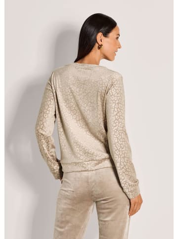MADELEINE Langarm Animal-Print Pullover in taupe