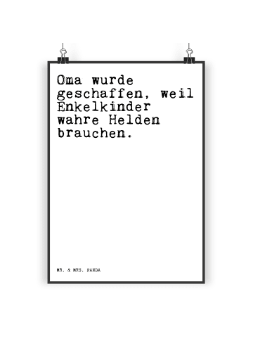 Mr. & Mrs. Panda Poster Oma wurde geschaffen, weil... mit Spruch in Weiß