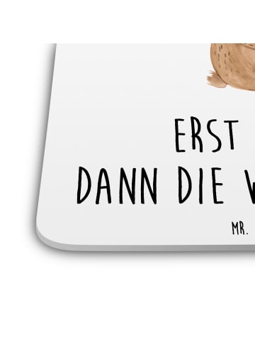 Mr. & Mrs. Panda Tischuntersetzer Bär Kaffee mit Spruch in Weiß
