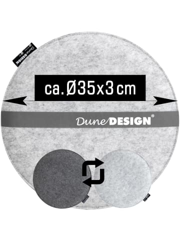 DuneDesign 2er Set Filz Stuhlkissen Aska in Grau